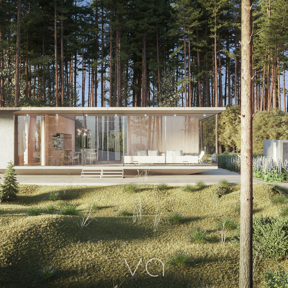 Villa-Forest-back-view-3D-visualization